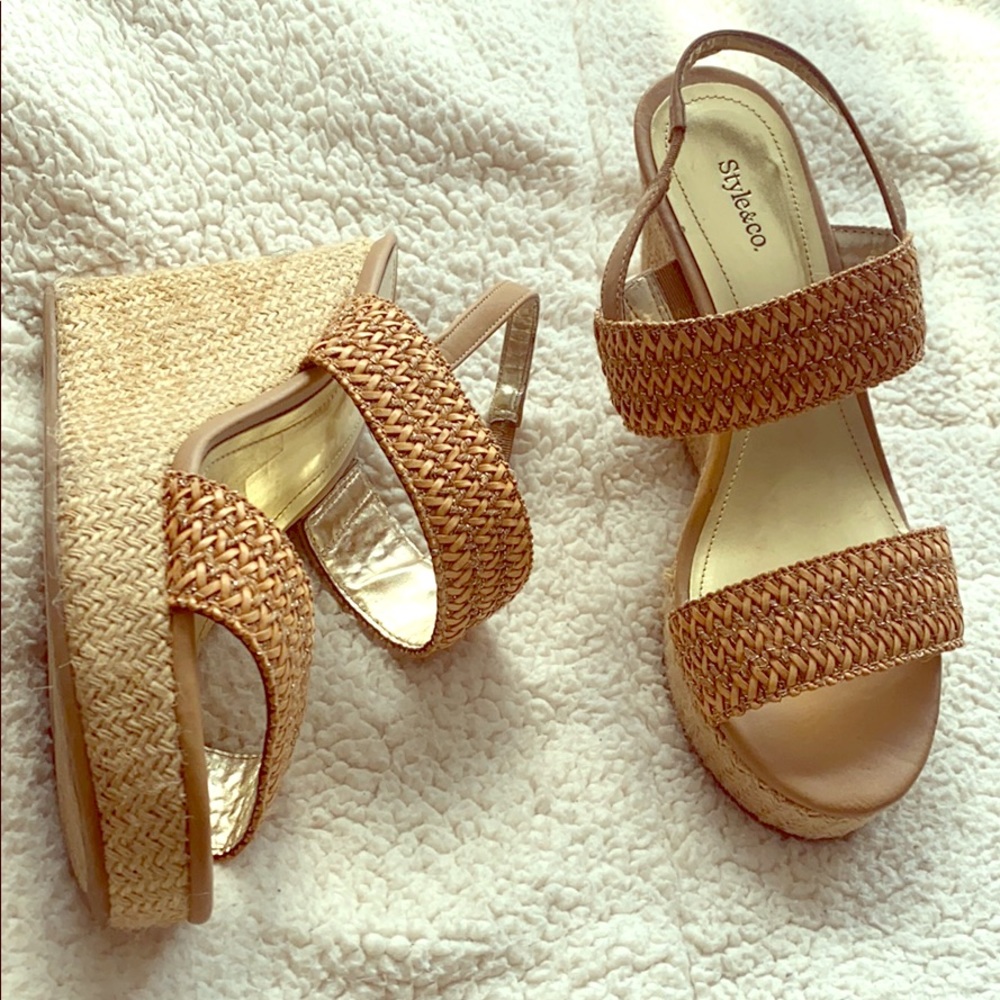 NWOT Espadrille Wedges Elastic Slingback Sz 5.5